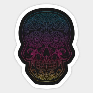 Day of the Dead Skull - Rainbow Sticker